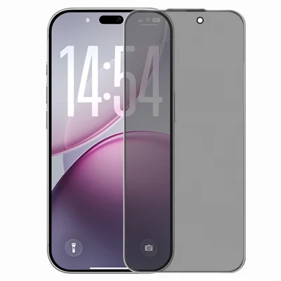 RURIHAI na iPhone 18 Ochrona anty-szpiegowska Pełna Ochrona Ekranu z Wysokiej Jakości Szkła Krzemowo-Aluminiowego - Przezroczysta