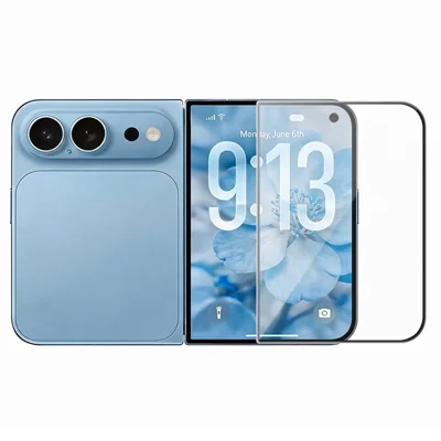 RURIHAI Für iPhone Fold Displayschutzfolie AG galvanisch matt Volle Abdeckung HD Hochfester Aluminium-Silizium-Glasfilm – Transparent