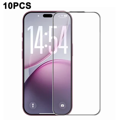 RURIHAI 10Pcs For iPhone 18 Pro Max High Aluminium-Silicon Glass Film Full Glue 0.26mm 2.5D Full Screen Protector - Transparent