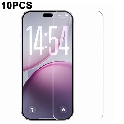 RURIHAI 10 szt. Ochrona ekranu do iPhone 18, Powleka elektrolityczna chroniąca przed odciskami palców, folia z wysokiej jakości szkła aluminiowo-krzemowego - Przezroczysta