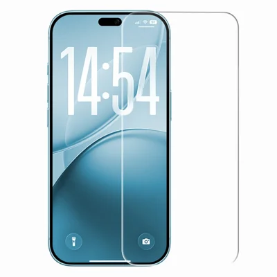 RURIHAI para iPhone 18 Pro Protector de Pantalla Revestimiento Electrolítico Antihuellas Película de Vidrio de Alta Calidad de Aluminio-Silicio - Transparente