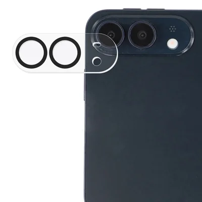 Protecteur de lentille pour iPhone Fold - Design avec cercle noir, film de lentille en verre trempé HD transparent - Noir