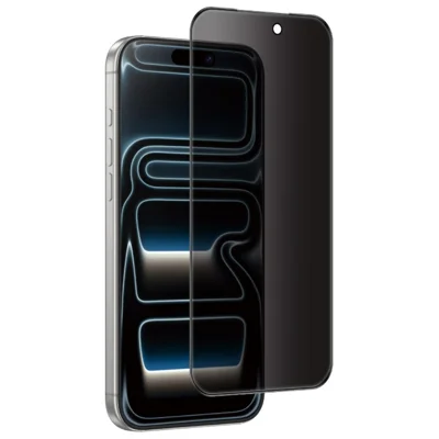 KEEPHONE SILICONE PRIVACY Серия для iPhone 17 Pro Антишпион Защитная пленка Полное покрытие 26 градусов Конфиденциальность 9H Высокая алюмосиликатная стеклянная пленка - Черный