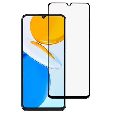 Til Honor X7 fuld skærm beskytter silkeprintning fuld lim klar skærmfilm - sort
