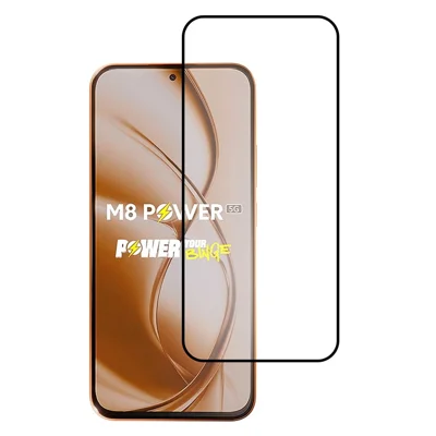 For Xiaomi Poco M8 Power 5G Full Screen Protector Silk Printing Full Glue HD Clear Screen Film - Black
