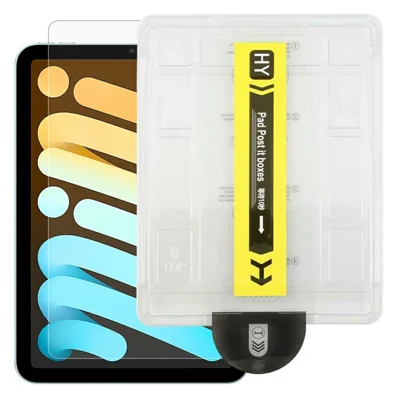 Voor iPad mini (2026) Screenprotector Volledige Dekking Gehard Glas HD Folie met Automatische Stofverwijderingsgereedschap - Transparant
