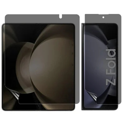 2Pcs Privacy Screen Protectors for Samsung Galaxy Z Fold8 , Inner + Front Anti-Peep PET Screen Film Set - Black