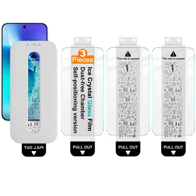 IMAK 3 Stück für vivo X300 5G Displayschutzfolie, Eis-Kristall-Temperglasfolie mit staubfreiem Installationswerkzeug (Fingerabdruck-Entsperrung) – Transparent