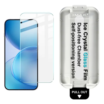 IMAK til Oppo Reno16 Pro 5G (Global) / Oppo Reno16 5G (Global) Fuldt dækkende skærmprotector, iskristal tempersglasfilm med støvfri installationsværktøj (fingeraftryksaflåsning) - Transparent