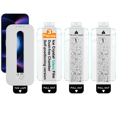 IMAK til Xiaomi 17 Max 3 stk Skærmprotector Iskrystal Tempered Glass Film med støvfri installationsværktøj (fingeraftryksaflåsning) - Transparent