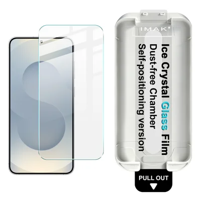 IMAK pour Samsung Galaxy S25 / Galaxy S24 Protège-écran complet Verre trempé Cristal de glace avec outil d'installation sans poussière (déverrouillage par empreinte digitale) - Transparent