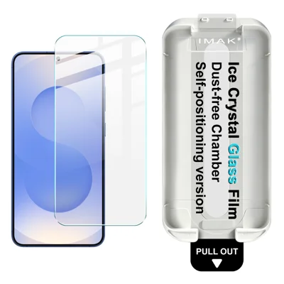 IMAK pour Samsung Galaxy S25+ / Galaxy S25 Edge / Galaxy S24+ Protecteur d'écran complet Verre trempé Cristal de glace avec outil d'installation sans poussière (déverrouillage par empreinte digitale) - Transparent