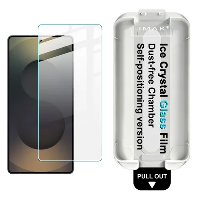  IMAK for Samsung Galaxy S25 Ultra Full Screen Protector Ice Crystal Tempered Glass Film with Dust-free Installation Tool (Fingerprint Unlock) - Transparent