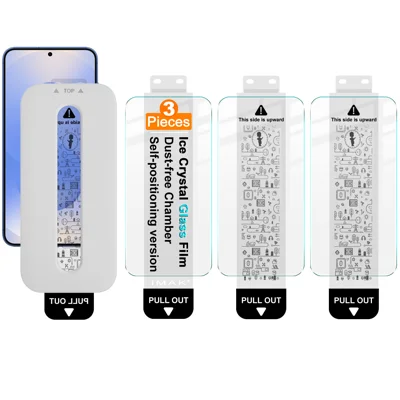 IMAK pour Samsung Galaxy S25+ / Galaxy S25 Edge / Galaxy S24+ 3 pièces Protecteur d'écran en verre trempé Crystal Ice avec outil d'installation sans poussière (déverrouillage par empreinte digitale) - Transparent