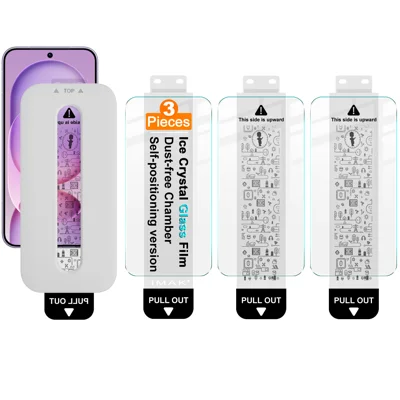 IMAK para Honor Magic8 Pro Air 5G 3 Peças Protetor de Ecrã Cristal de Gelo em Vidro Temperado com Ferramenta de Instalação Sem Poeira (Desbloqueio por Impressão Digital) - Transparente
