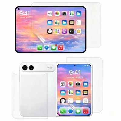 لـ iPhone فيلم هيدروجيل ثنائي TPU+PET واقي شاشة أمامي + غطاء خلفي - شفاف