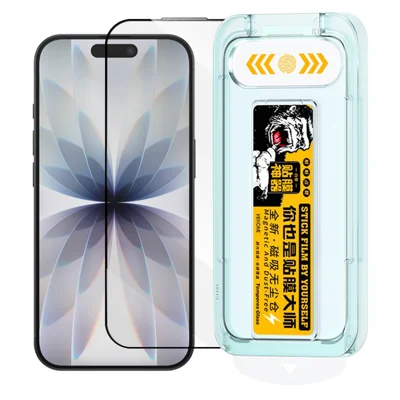 WEKOME WTP-034 for iPhone 17 Screen Protector 0.33mm Full Coverage Tempered Glass Film with Automatic Alignment Dust-Free Tool - Transparent