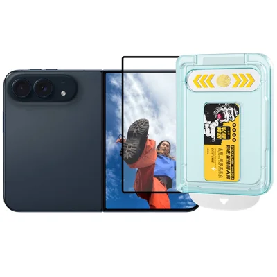 WEKOME WTP-034 For iPhone Duo Screen Protector 0.33mm Full Coverage High-Aluminium Silicon Glass Film with Automatic Alignment Dust-Free Tool - Transparent