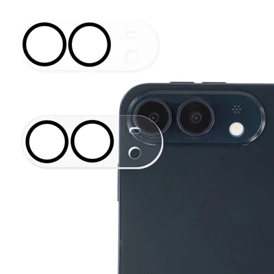 2Pcs for iPhone Duo Camera Lens Protector Anti-scratch Ultra Clear Tempered Glass Lens Film - Black