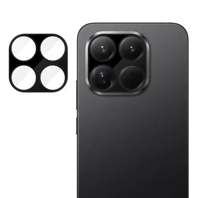 Til Xiaomi 17T, fuld dæknings kameraobjektivbeskytter, silkeprint, HD, anti-fingeraftryk, AR, hakket glas objektivfilm - sort