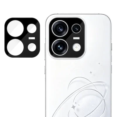 Protetor de Lente de Câmera para Oppo Reno16 Pro 5G (Global) com Cobertura Total, Impressão em Seda, HD, Anti-impressões Digitais, Filme de Vidro Temperado AR - Preto