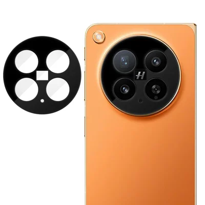 Protector de lente de cámara completo para Oppo Find N6 5G, impresión seda HD, antihuellas, vidrio templado AR - Negro