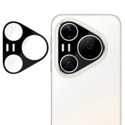 Protecteur d'objectif caméra intégral pour Huawei Pura 90 Pro Max, film en verre trempé HD anti-empreintes avec impression silk AR - Noir