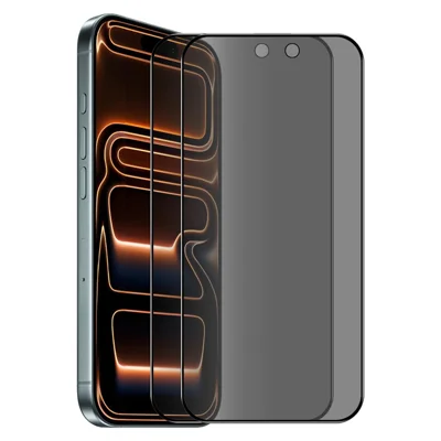 ENKAY HAT PRINCE 2 stuks voor iPhone 17 Pro Max Privacy Screen Protector 28-graden Anti-spionage Silk Printing Gehard Glas Film - Zwart