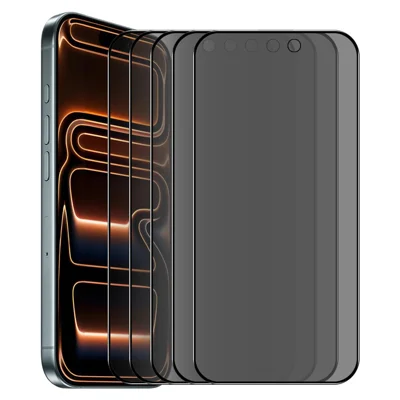 ENKAY HAT PRINCE 5 stuks voor iPhone 17 Pro Max Privacy Screen Protector 28-graden Anti-Spionie Silk Printing Gehard Glas Film - Zwart