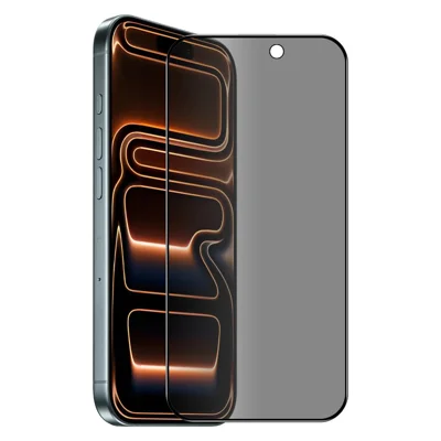 ENKAY HAT PRINCE voor iPhone 17 Pro Privacy Screen Protector 28-graden Anti-Spionie Silk Printing Gehard Glas Film - Zwart