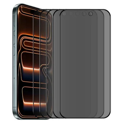 ENKAY HAT PRINCE 5-delig voor iPhone 17 Pro Privacy Screen Protector 28-graden Anti-spy Silk Printing Gehard Glas Film - Zwart