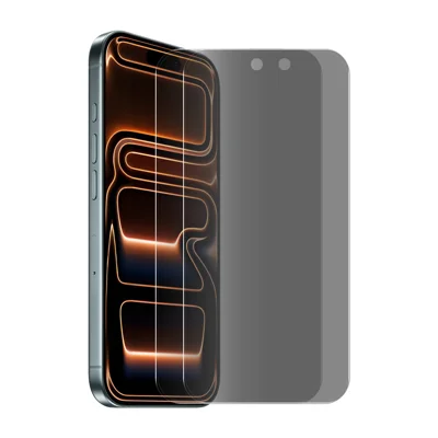 HAT PRINCE для iPhone 18 Pro Max 2 шт. Антишпионская пленка ENKAY Hat-Prince Антибликовый полный клей Полный защитный экран Закаленное стекло - Черный