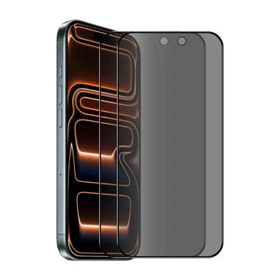 HAT PRINCE для iPhone 18 Pro Max 2 шт. Защитное стекло с функцией приватности ENKAY Hat-Prince с полным покрытием и углом обзора 28 градусов, закаленное стекло с полным наклеиванием - Черное