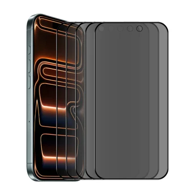 HAT PRINCE для iPhone 18 Pro Max 5 шт. Защитная пленка с функцией приватности ENKAY Hat-Prince, полный клей, полное покрытие, 28-градусная защита от подглядывания, закаленное стекло - Черный
