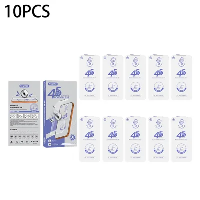 YONGPOLY 10 Unidades para iPhone 14 Plus / 13 Pro Max Protetor de Ecrã com Cola Total, Cobertura Total, 45 kg, Sem Moldura, Filme de Vidro Temperado 9H - Transparente