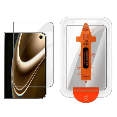 Protettore Schermo per iPhone Duo, Pellicola in Vetro Allo-Siliceo HD Trasparente con Stampa Seta, Cornice Installazione con Rimozione Polvere - Trasparente