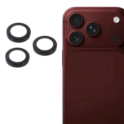 1 Set Camera Lens Protector for iPhone 18 Pro Max / 18 Pro , CD Vein Metal Ring Tempered Glass Anti-Scratch Lens Film - Black