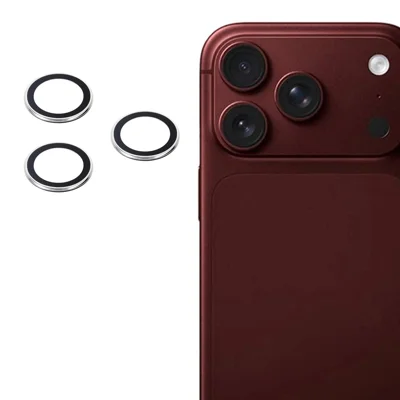 1 Set Protezione Obiettivo Fotocamera per iPhone 18 Pro / 18 Pro Max , Pellicola Obiettivo in Vetro Temperato Trasparente a Mezza Copertura - Argento