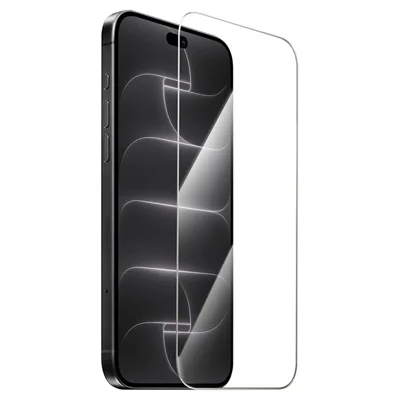 HOCO A43 for iPhone 18 Pro / 17 Pro Screen Protector HD High Aluminium-silicon Glass + Stainless Steel Frame Full Screen Film - Silver