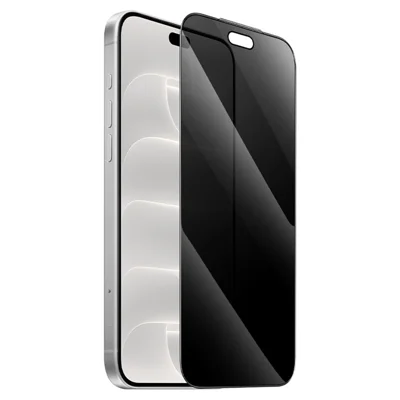 HOCO A42 voor iPhone 18 Pro Privacy Screen Protector Volledige Dekking Hoge Aluminium-Silicium Glasfolie met Automatische Stofverwijderingsgereedschap - Zwart