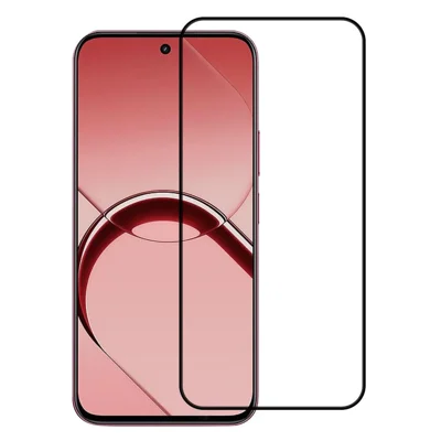 Til Realme 16T 5G Fuldskærmsskærmværn Silkeprintning Fuld Limsætning HD Klar Skærmfilm - Sort