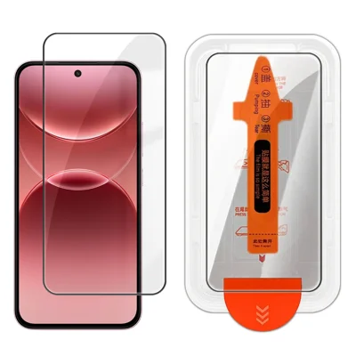  For Oppo A7 Pro 5G Full Screen Protector HD Clear Silk Printing High Aluminium-silicon Glass Film with Dust Removal Installation Frame - Transparent