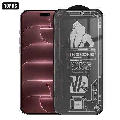  For iPhone 18 Pro Max 10Pcs 28 Degree Anti-Spy Full Screen Protector 3D Large Arc Edge High Aluminium-silicon Glass Film - Black