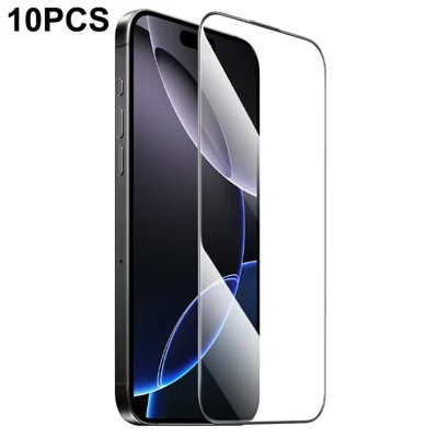 HOCO G14 10Pcs for iPhone 17 / 16 Pro Screen Protector 0.33mm High Aluminium-silicon Glass Full Coverage HD Film - Black