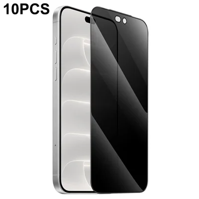 HOCO G15 10 stuks voor iPhone 18 Pro Privacy Screen Protector Anti-Spionage Hoge Aluminium-silicium Glas Volledige Bescherming - Zwart