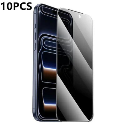 HOCO G20 10Pcs for iPhone 17 Pro Max Privacy Screen Protector Anti Spy High Aluminium-silicon Glass Full Screen Film (No Edge Version) - Black