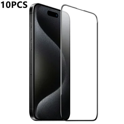 HOCO G16 10Pcs for iPhone 17 / 16 Pro Screen Protector 5D Full Coverage High Aluminium-silicon Glass Film - Black