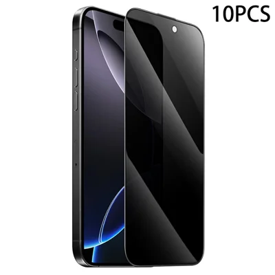 HOCO G15 10 Unidades para iPhone 17 / 16 Pro Protector de Pantalla de Privacidad Anti-Espías de Vidrio de Alta Alúmina-Silicio Película de Cobertura Completa - Negro