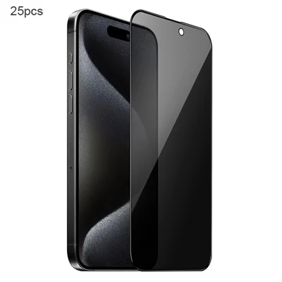 HOCO G11 25 Unidades para iPhone 17 / 16 Pro Protector de Pantalla de Privacidad Anti-Espías de Vidrio de Alta Alúmina-Silicio Película de Cobertura Completa - Negro