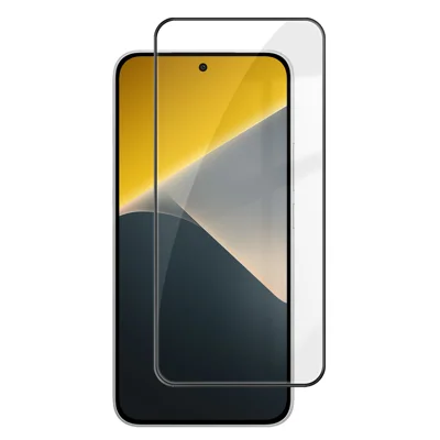  Protector de Pantalla Completa HD para Xiaomi Poco X8 5G, Protector de Vidrio de Alta Silicona de Aluminio con Borde Negro Impreso en Seda - Transparente